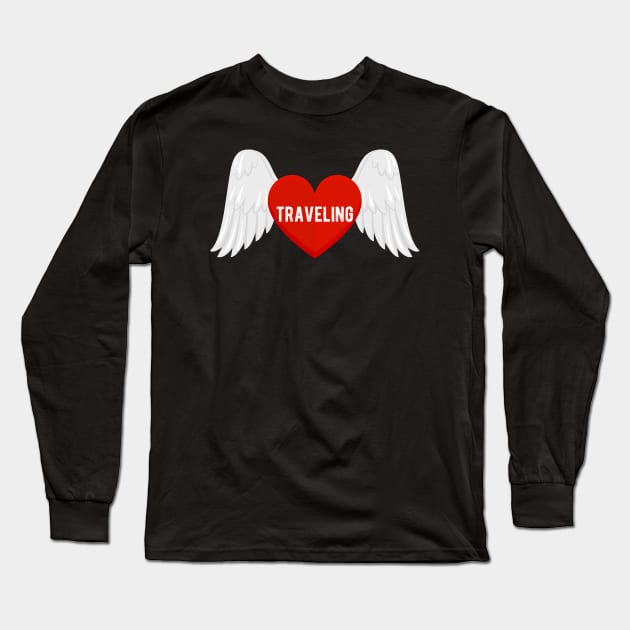 I Love Traveling Long Sleeve T-Shirt by Eric Okore